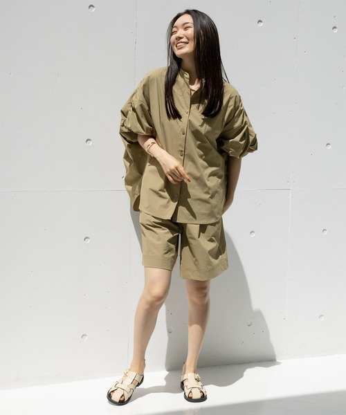 HEREIAM（ヘレイアム）の「【HEREIAM】接触冷感／クールマテリアルブラウス（シャツ/ブラウス・レディース・ブラック/ベージュ・FREE）」の12枚目の写真