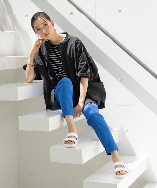HEREIAM（ヘレイアム）の「【HEREIAM】接触冷感／クールマテリアルブラウス（シャツ/ブラウス・レディース・ブラック/ベージュ・FREE）」の7枚目の写真