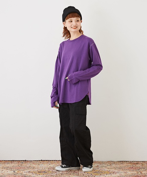 CUBE SUGAR（キューブシュガー）の「WEB限定コットンツイル裾絞りイージーカーゴパンツ（カーゴパンツ・レディース・ブラック/ベージュ/カーキ・M/L）」の4枚目の写真