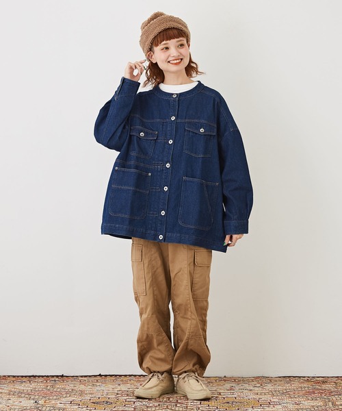 CUBE SUGAR（キューブシュガー）の「WEB限定コットンツイル裾絞りイージーカーゴパンツ（カーゴパンツ・レディース・ブラック/ベージュ/カーキ・M/L）」の8枚目の写真