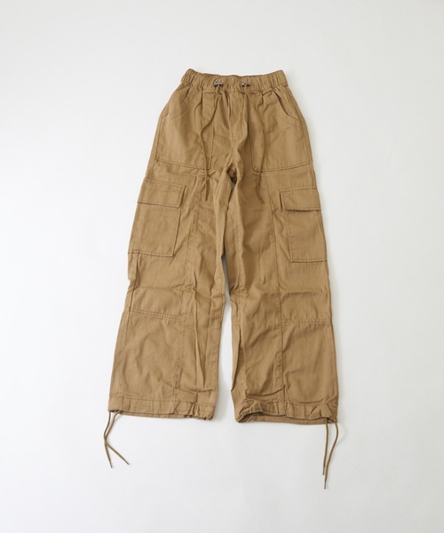 CUBE SUGAR（キューブシュガー）の「WEB限定コットンツイル裾絞りイージーカーゴパンツ（カーゴパンツ・レディース・ブラック/ベージュ/カーキ・M/L）」の16枚目の写真
