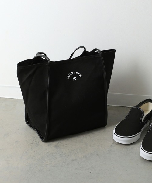 CONVERSE（コンバース）の「CONVERSE　ARCH LOGO TOTE BAG L（トートバッグ・メンズ・ブラック/オフホワイト・FREE）」の2枚目の写真