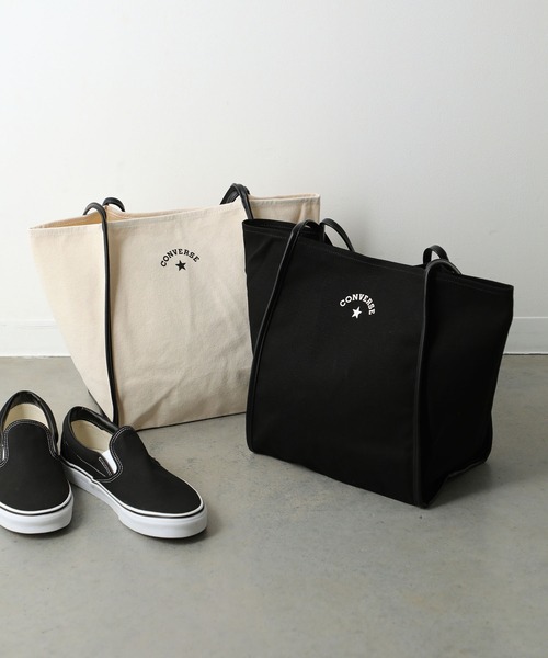CONVERSE（コンバース）の「CONVERSE　ARCH LOGO TOTE BAG L（トートバッグ・メンズ・ブラック/オフホワイト・FREE）」の7枚目の写真