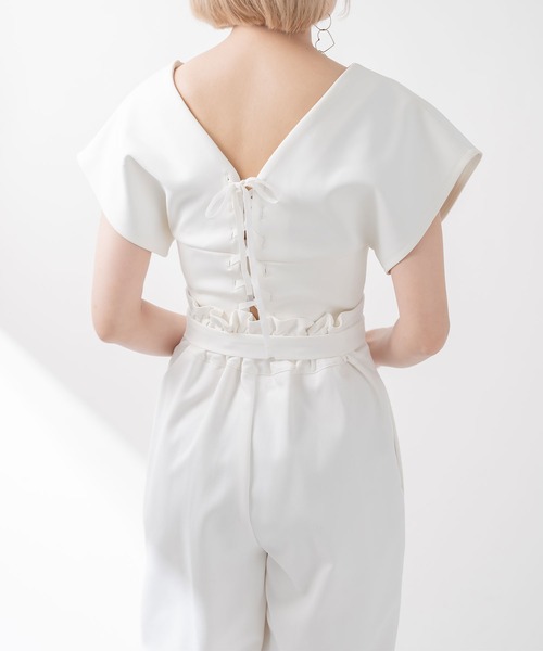 【qumerry. キュメリ】バックレースアップトップス/試着のみ美品/大人可愛 qumerry.（キュメリ）の「バックレースアップトップス（その他