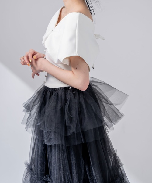 qumerry.（キュメリ）の「バックレースアップトップス（その他トップス・レディース・ブラック/ホワイト・FREE）」の8枚目の写真