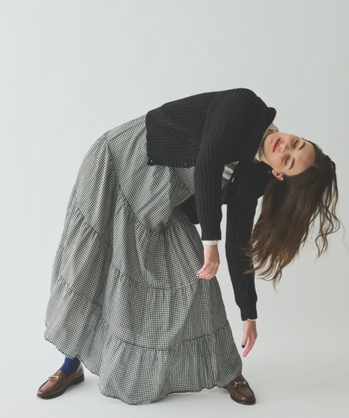 MERLOT（メルロー）の「ギンガムチェックキャミワンピース（ワンピース・レディース・グリーン/ブルー/ブラック・FREE）」の2枚目の写真