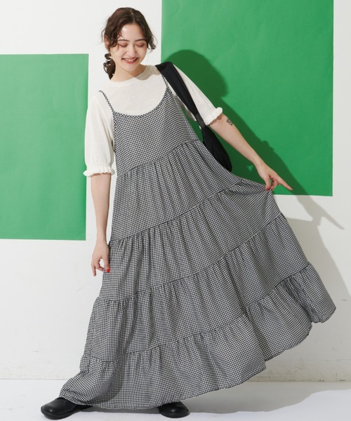 MERLOT（メルロー）の「ギンガムチェックキャミワンピース（ワンピース