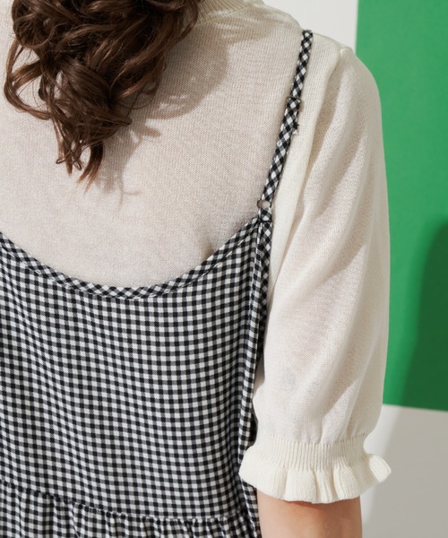 MERLOT（メルロー）の「ギンガムチェックキャミワンピース（ワンピース・レディース・グリーン/ブルー/ブラック・FREE）」の9枚目の写真