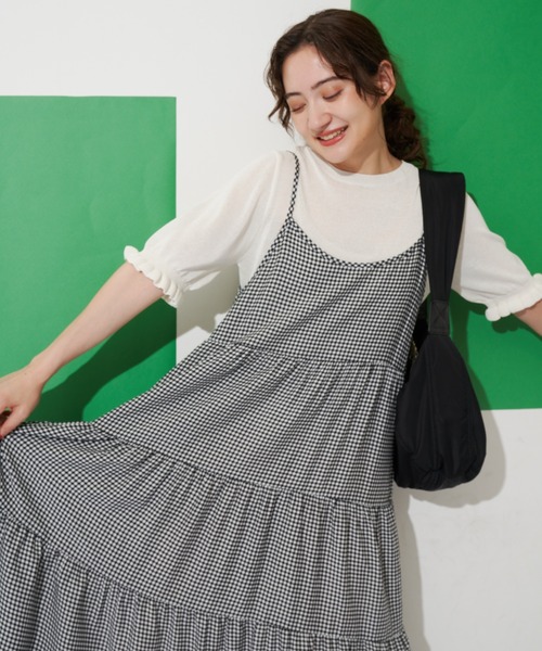 MERLOT（メルロー）の「ギンガムチェックキャミワンピース（ワンピース