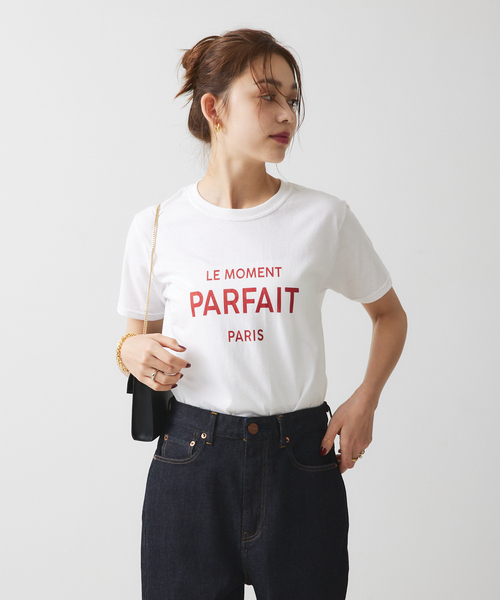 Rouge vif Anna（ルージュヴィフアンナ）の「コンパクトロゴＴシャツ（Tシャツ/カットソー・レディース・チャコールグレー/レッド・フリー）」の5枚目の写真