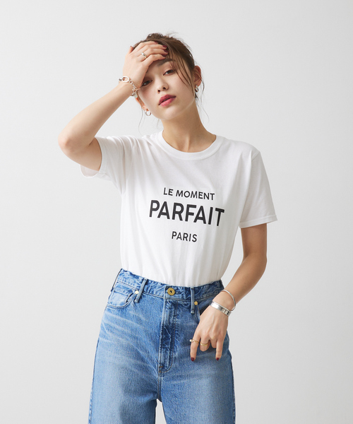 Rouge vif Anna（ルージュヴィフアンナ）の「コンパクトロゴＴシャツ（Tシャツ/カットソー・レディース・チャコールグレー/レッド・フリー）」の7枚目の写真