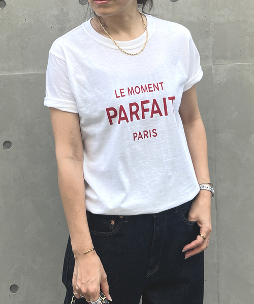 Rouge vif Anna（ルージュヴィフアンナ）の「コンパクトロゴＴシャツ（Tシャツ/カットソー・レディース・チャコールグレー/レッド・フリー）」の9枚目の写真