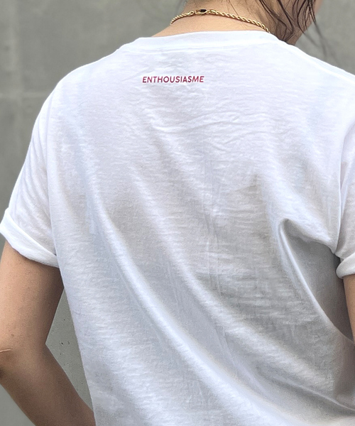 Rouge vif Anna（ルージュヴィフアンナ）の「コンパクトロゴＴシャツ（Tシャツ/カットソー・レディース・チャコールグレー/レッド・フリー）」の21枚目の写真