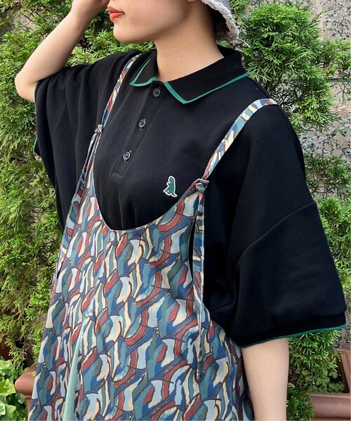 DOUBLE NAME（ダブルネーム）の「m:rex ミニ恐竜ワッペンポロシャツ/ユニセックス可（ポロシャツ・レディース・ブラック/ベージュ/ネイビー/グリーン/キナリ・FREE）」の19枚目の写真