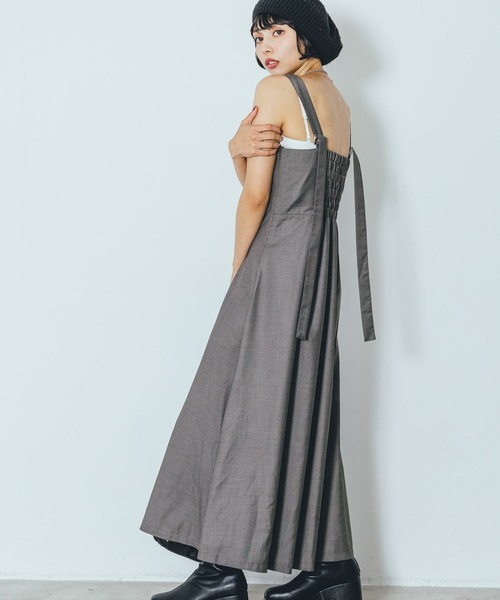 PAGEBOY(ページボーイ)の「ウエストタックジャンスカ(ジャンパースカート・レディース・チャコールグレー/ブラック・FREE)」の17枚目の写真