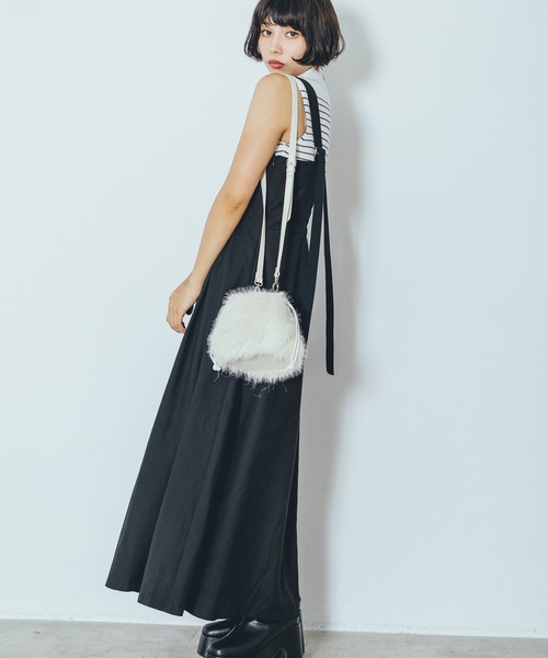 PAGEBOY(ページボーイ)の「ウエストタックジャンスカ(ジャンパースカート・レディース・チャコールグレー/ブラック・FREE)」の9枚目の写真