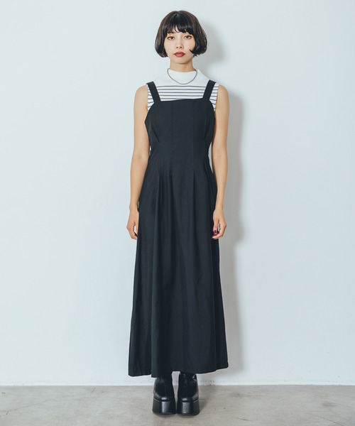 PAGEBOY(ページボーイ)の「ウエストタックジャンスカ(ジャンパースカート・レディース・チャコールグレー/ブラック・FREE)」の12枚目の写真