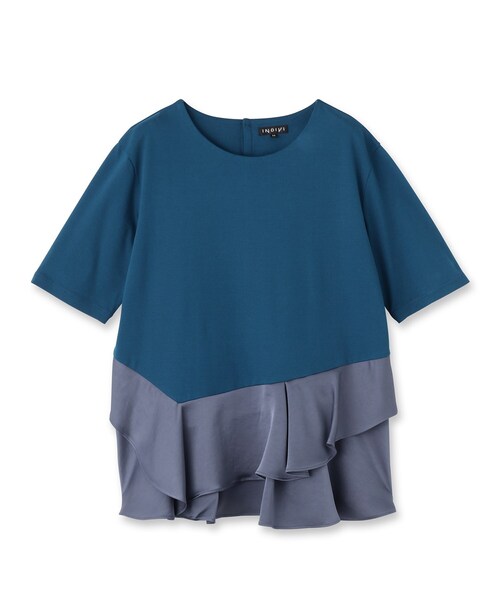 INDIVI インディヴィ　袖フリルカットソー INDIVI（インディヴィ）の「◇【洗える/Tシャツ】ラッセルフリル