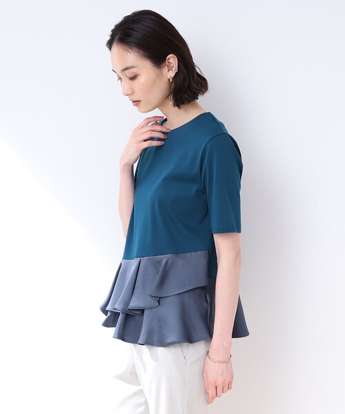 INDIVI（インディヴィ）の「◇【洗える/Tシャツ】ラッセルフリル