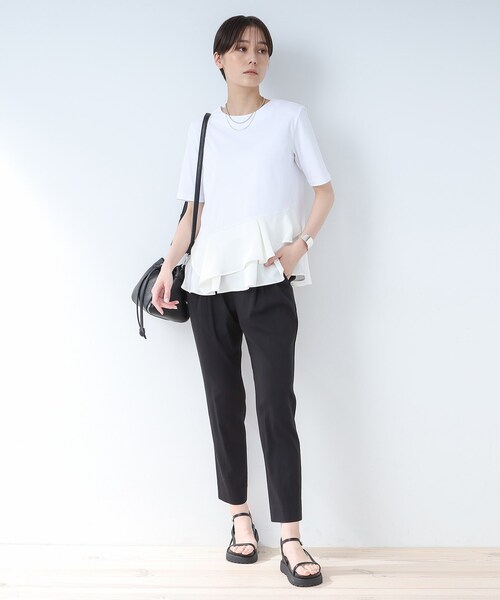 INDIVI（インディヴィ）の「◇【洗える/Tシャツ】ラッセルフリル