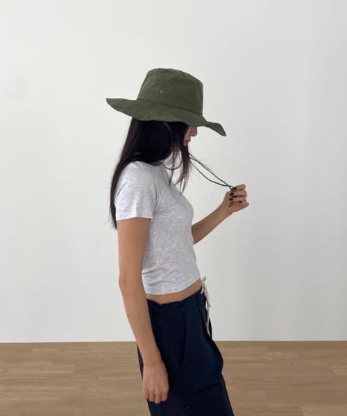 Didot.showroom(ディドット ショールーム)の「ベーシッククロップドコンパクトT(Tシャツ/カットソー・レディース・ベージュ/ブラック/ヘザーグレー/ホワイト・FREE)」の16枚目の写真