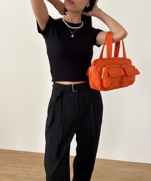 Didot.showroom(ディドット ショールーム)の「ベーシッククロップドコンパクトT(Tシャツ/カットソー・レディース・ベージュ/ブラック/ヘザーグレー/ホワイト・FREE)」の7枚目の写真