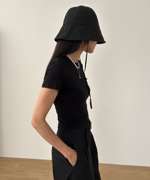 Didot.showroom(ディドット ショールーム)の「ベーシッククロップドコンパクトT(Tシャツ/カットソー・レディース・ベージュ/ブラック/ヘザーグレー/ホワイト・FREE)」の10枚目の写真