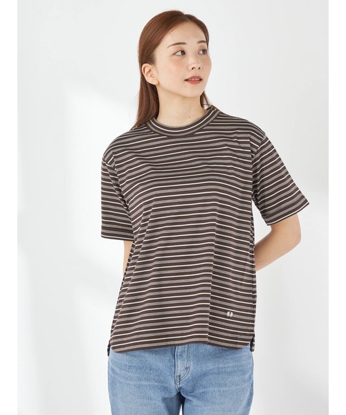 McGREGOR(マックレガー)の「【接触冷感】リバーシャーロンボーダーTシャツ(Tシャツ/カットソー・レディース・ピンク/ネイビー/ブルー/ライトイエロー/ダークブラウン/キャメル/その他9・L/M)」の2枚目の写真