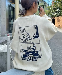 CIAOPANIC TYPY | ワンポイント刺繍バックプリントワッフルロンTee(Tシャツ/カットソー)