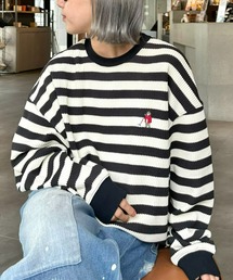 CIAOPANIC TYPY | 【ユニセックス】ワンポイント刺繍バックプリントワッフルロンTee(Tシャツ/カットソー)