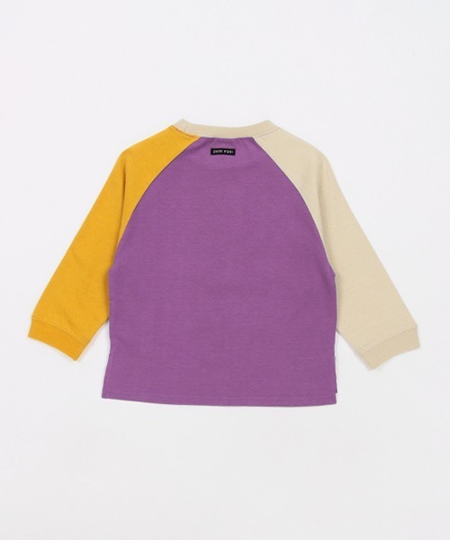 petit main（プティマイン）の「【ＧＯＯＤＰＲＩＣＥ】配色ラグランＴ（Tシャツ/カットソー・キッズ・オフホワイト/パープル/ライトカーキ・130cm/120cm/110cm/80ｃｍ/100cm/90cm）」の7枚目の写真