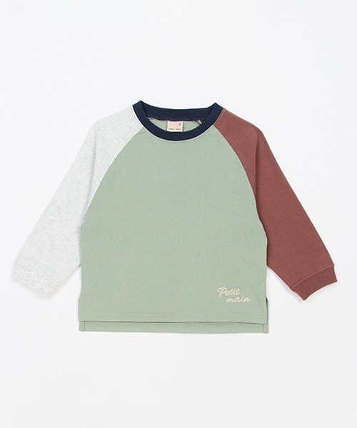 petit main（プティマイン）の「【ＧＯＯＤＰＲＩＣＥ】配色ラグランＴ（Tシャツ/カットソー・キッズ・オフホワイト/パープル/ライトカーキ・130cm/120cm/110cm/80ｃｍ/100cm/90cm）」の6枚目の写真