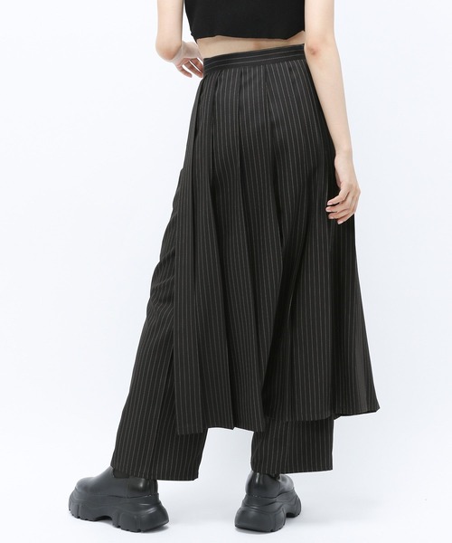 Anui（アニュイ）の「【TGC teen 着用アイテム/UNISEX】プリーツスカート×スラックス（その他パンツ・レディース・ストライプ/ブラック・S/M）」の14枚目の写真