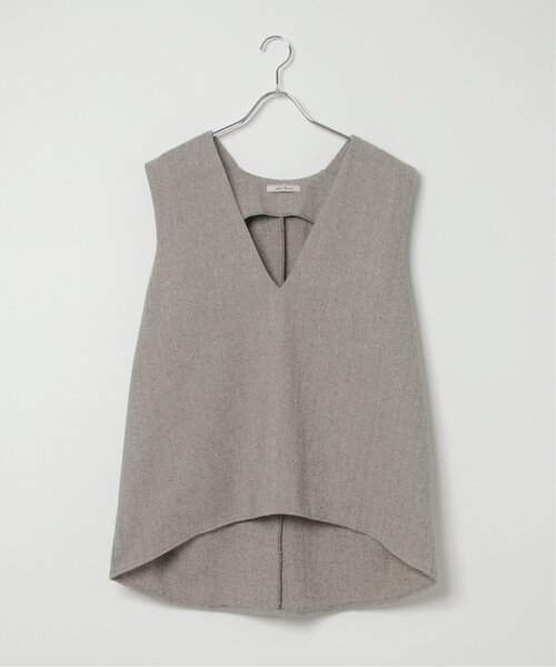 notch.（ノッチ）の「ヘリンボーンVネックベスト（ベスト・レディース・ブラック/グレー・M）」の3枚目の写真