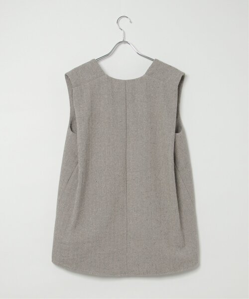 notch.（ノッチ）の「ヘリンボーンVネックベスト（ベスト・レディース・ブラック/グレー・M）」の4枚目の写真