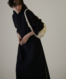 SALON adam et rope' | 【WEB限定】裏毛フードスウェットワンピース【洗える】(ワンピース)