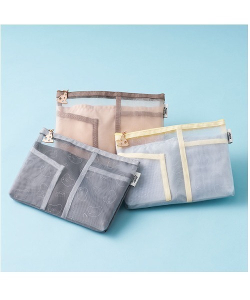 Andy(アンディ)の「gowell/ねずみのANDYメッシュポーチ(トラベルグッズ・レディース・チャコールグレー/ブラウン/イエロー・FREE)」の11枚目の写真