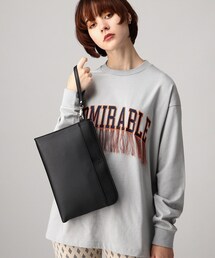 【WEB限定】レザー調ジップクラッチバッグ