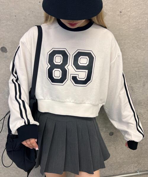 PHILLY（フィリー）の「【PHILLY】2ラインナンバリングショートスウェット（スウェット・レディース・グレー/ホワイト/ブラック・FREE）」の4枚目の写真