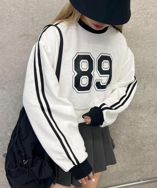 PHILLY（フィリー）の「【PHILLY】2ラインナンバリングショートスウェット（スウェット・レディース・グレー/ホワイト/ブラック・FREE）」の5枚目の写真