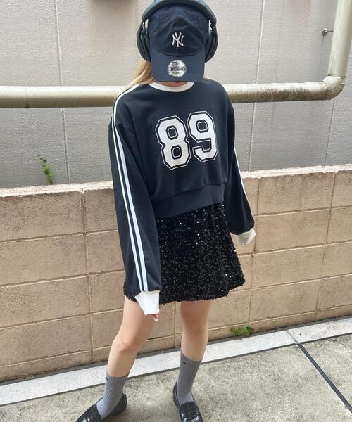 PHILLY（フィリー）の「【PHILLY】2ラインナンバリングショートスウェット（スウェット・レディース・グレー/ホワイト/ブラック・FREE）」の18枚目の写真