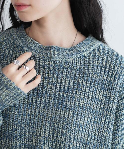 WEGO（ウィゴー）の「WEGO/ミックスカーラーショートニット（ニット/セーター・レディース・サックスブルー/オレンジ/グリーン・FREE）」の7枚目の写真