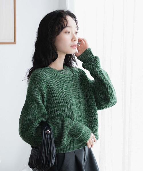 WEGO（ウィゴー）の「WEGO/ミックスカーラーショートニット（ニット/セーター・レディース・サックスブルー/オレンジ/グリーン・FREE）」の11枚目の写真