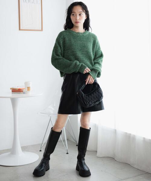 WEGO（ウィゴー）の「WEGO/ミックスカーラーショートニット（ニット/セーター・レディース・サックスブルー/オレンジ/グリーン・FREE）」の12枚目の写真