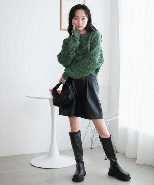 WEGO（ウィゴー）の「WEGO/ミックスカーラーショートニット（ニット/セーター・レディース・サックスブルー/オレンジ/グリーン・FREE）」の13枚目の写真