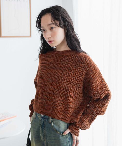 WEGO（ウィゴー）の「WEGO/ミックスカーラーショートニット（ニット/セーター・レディース・サックスブルー/オレンジ/グリーン・FREE）」の17枚目の写真