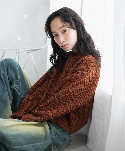 WEGO（ウィゴー）の「WEGO/ミックスカーラーショートニット（ニット/セーター・レディース・サックスブルー/オレンジ/グリーン・FREE）」の19枚目の写真