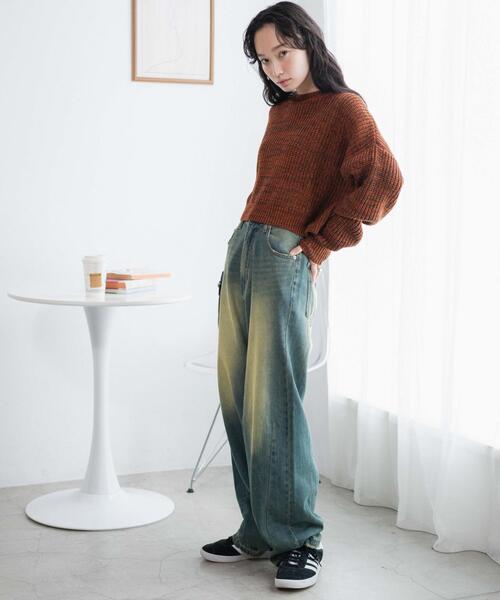 WEGO（ウィゴー）の「WEGO/ミックスカーラーショートニット（ニット/セーター・レディース・サックスブルー/オレンジ/グリーン・FREE）」の20枚目の写真