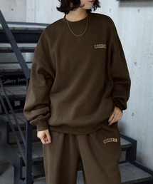 CODDERR（コーダー）の「【CODDERR】アーチロゴ刺繍 ヘビーウェイト裏起毛スウェットセットアップ/ビッグシルエットクルースウェット＆スウェットワイドパンツ（ルームウェア/パジャマ）」