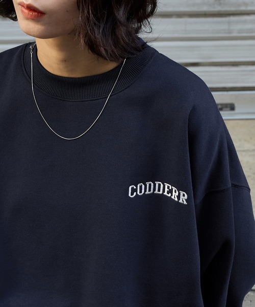 セール】【CODDERR】アーチロゴ刺繍 ヘビーウェイト裏起毛スウェット